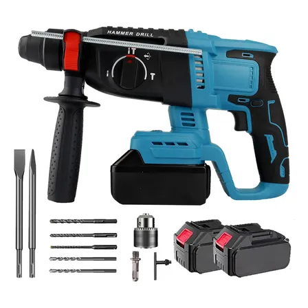 Alusp 2000w Martelete Perfurador Rompedor Sem Fio 2 Bateria 48v Cor Azul