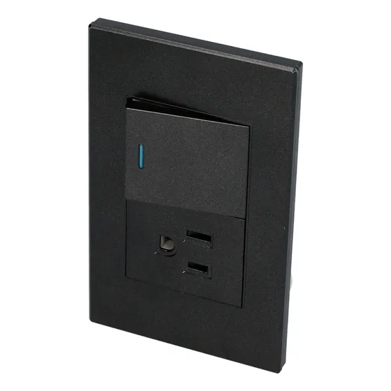 10 Placa 1 Switch 1 Contacto 1/2, Línea Premium, Negro Surte