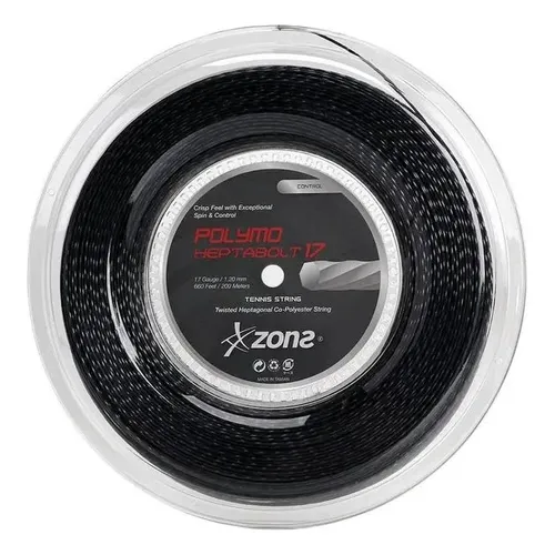Corda Tênis Zons Hexplosion Poliéster 1.28mm Preta Spin Rolo 200m