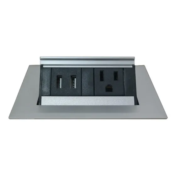 Toma Corriente Oculto 1 Salida Y Puertos Usb Plata Hafele