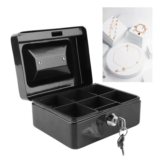 Caja Chica De Seguridad Metalica Con Llaves Dinero Joyas