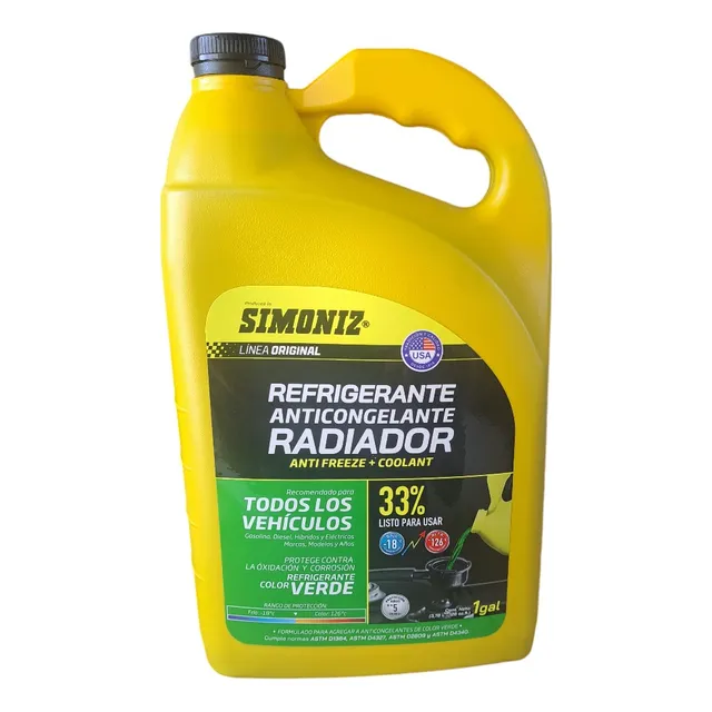 Refrigerante Anticongelante 33%  Color Verde