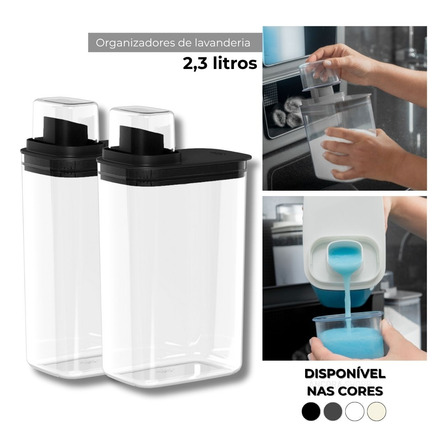 Kit 2 Dispenser Amaciante Sabão Líquido 2,3l Organizador Ou Kit 2 Dispenser Amaciante Sabão Líquido 2,3l Organizador Ou
