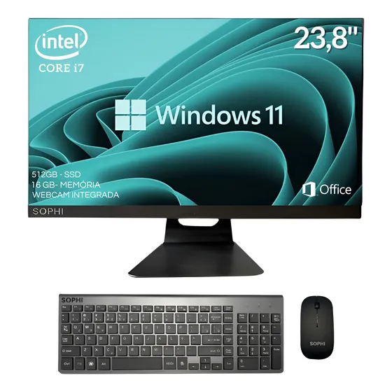 Computador All In One Intel Core I7/16gb/512gb Ssd 23.8 Wifi