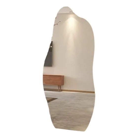 Espelho Orgânico Luxo 200x60 4mm Lapidado Moldura Lapidado Sem Moldura