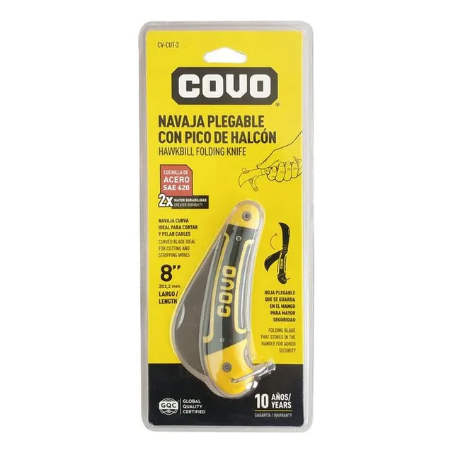 Navaja Electricista Plegable Pico Loro 8   Marca Covo