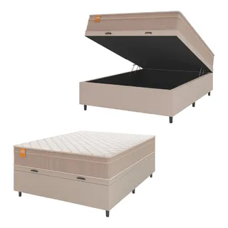 Box BaĂș Casal ColchĂŁo Molas Qatar 138x188 Bege/br Inducol Box BaĂș Casal ColchĂŁo Molas Qatar 138x188 Bege/br Inducol
