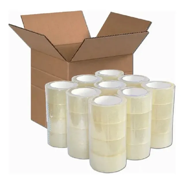 Cinta Adhesiva Embalaje Caja De 72 Rollos Transparente.
