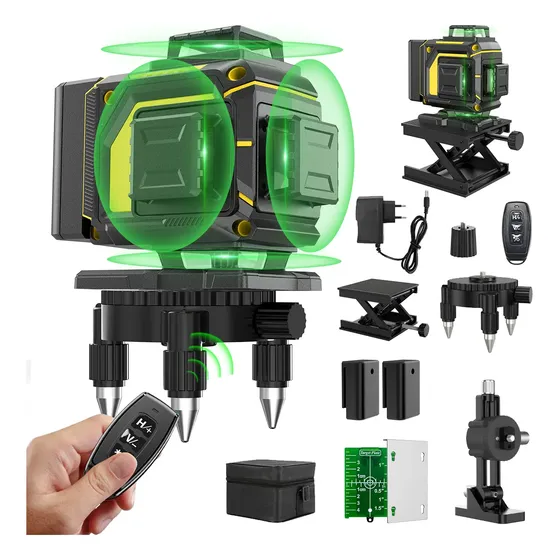 Nivel Láser De 16 Líneas, 4d 360°, Autonivelante, 2 Pilas
