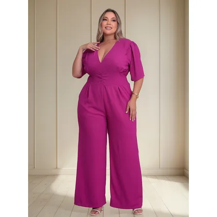 Macacão Longo Feminino Plus Size Madrinhas Casamento Estilo