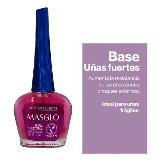 Base Para Uñas Masglo Uñas Fuertes Original, Manicure