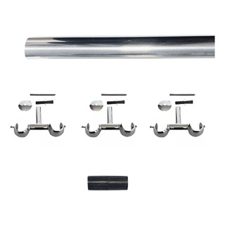Kit Varão Duplo 19/19mm 2,50m C/ Suportes De Teto (alumínio) Kit Varão Duplo 19/19mm 2,50m C/ Suportes De Teto (alumínio)