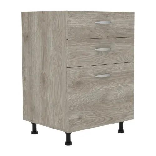 Gavetero 3 Gavetas Cenizo 86.5 Cm #e
