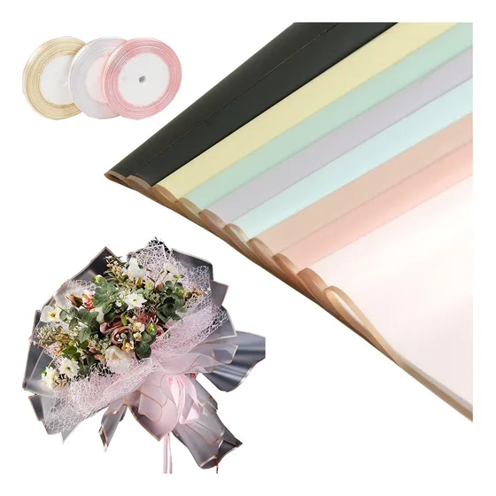 40 Hojas De Papel Celofán Coreano Ramos Y Arreglos Florales