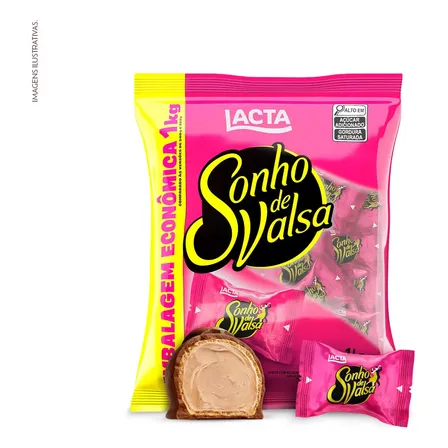 Bombom chocolate Sonho De Valsa Lacta 1Kg