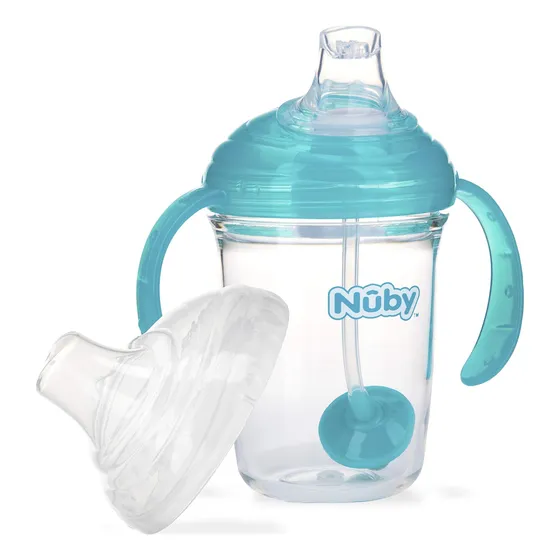 Nuby No Spill 360 Straw Grip N Sip Tritan Cup Con Cubierta H