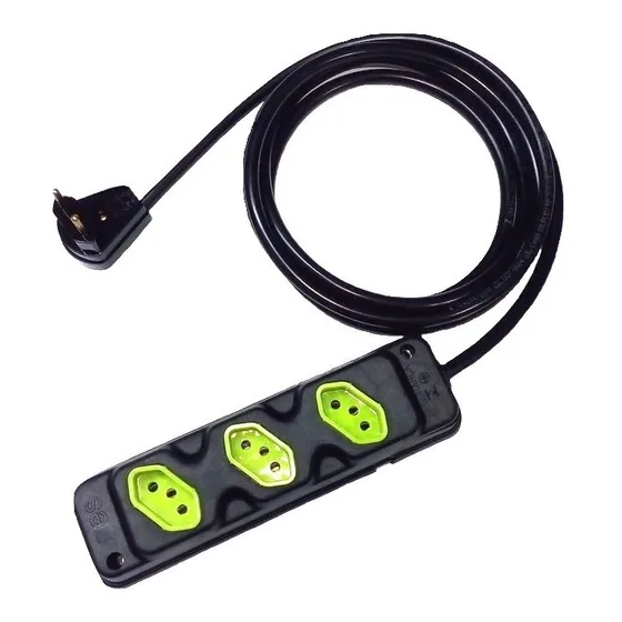 Extensão Elétrica 20a Reforçada 2 Metros Pp 2x2,5mm Cabo Sil