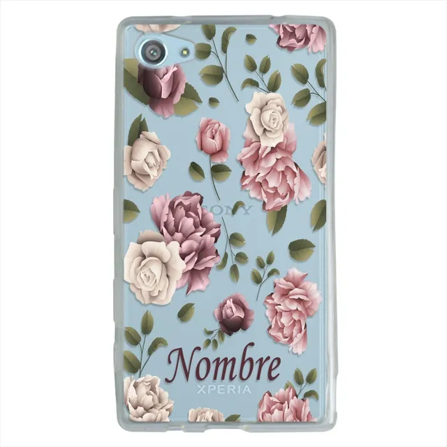 Funda Sony Xperia Flores Personalizada Con Tu Nombre