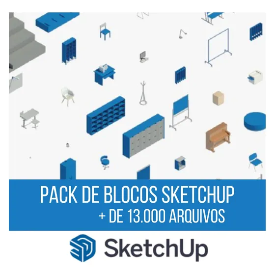 Kit De Blocos Sketchup + De 13.000 Arquivos