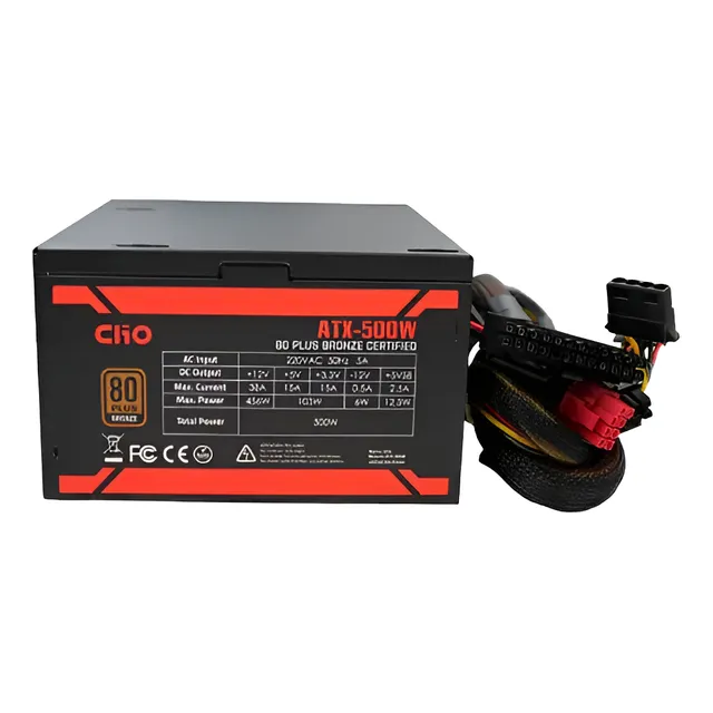 Clio Fuente De Poder Atx-500w 80 Plus Bronze Color Negro