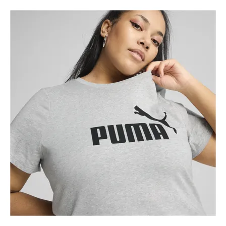 Camisa Feminina Ess No. 1 Logo Tee Puma Light Gray Heather Geométrico M