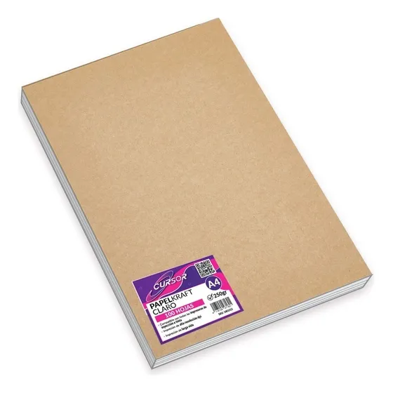 Papel Kraft Claro 250 Gr 100 Hojas A4 Cursor 