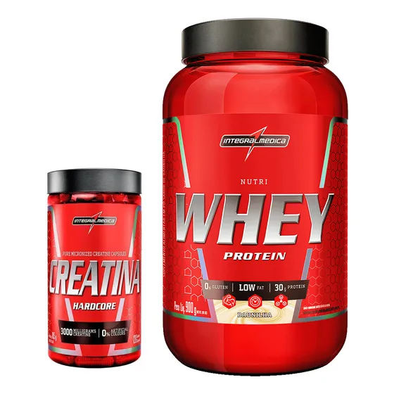 Combo Creatina 120 Cap + Nutri Whey 900g Pote Integralmedica