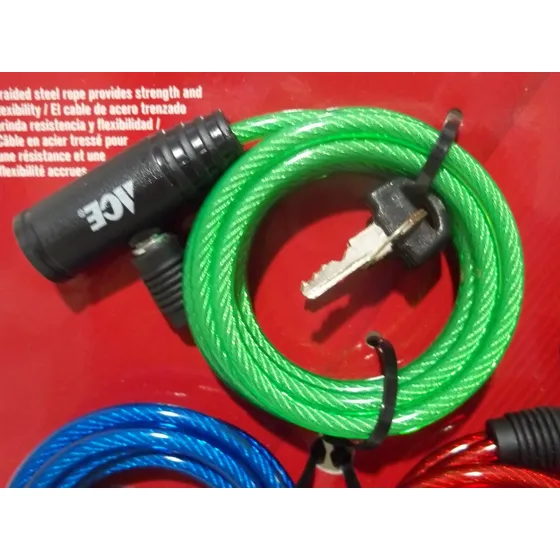 Candado Cable Espiral Acero 6 Mm X 180 Cm Ace 