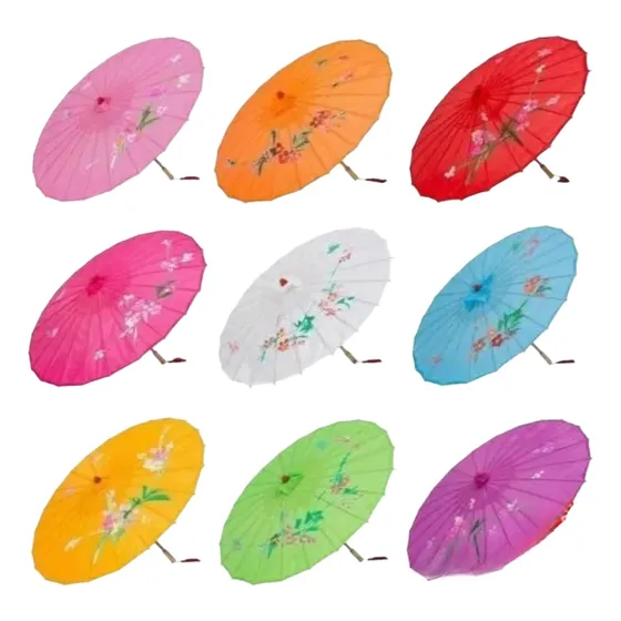 Sombrilla Madera Tradicional Chino Parasol Moda Verano 80cms