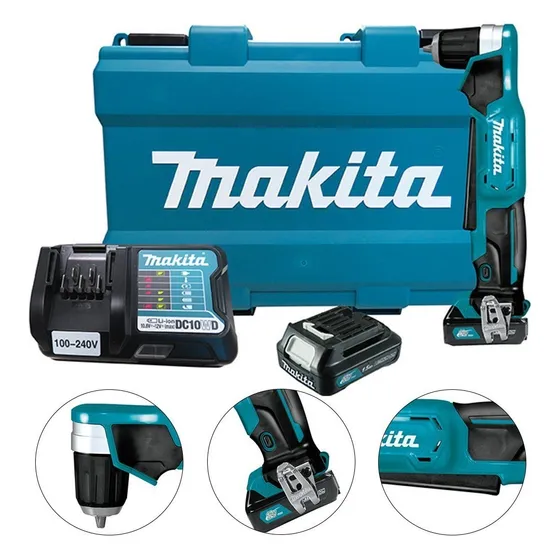 Taladro angular con batería DA333DWye de 12 V, color azul Makita Bivolt
