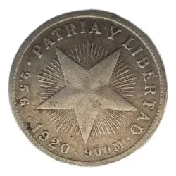 Moneda Cuba 20 Centavos 1948 Plata 0.9 (p130