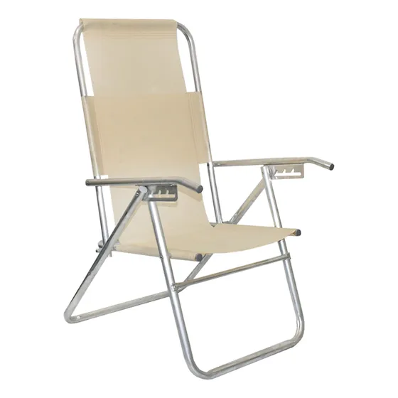 Reposera Aluminio Alta 5 Posiciones Sillón Reforzada Playa 