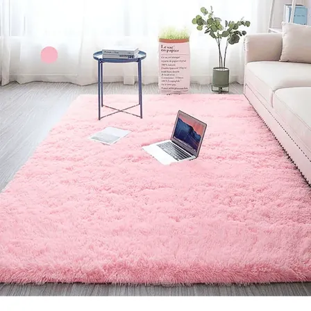Tapete 2,00x1,40 Peludo Felpudo Sala E Quarto Cores Cor Rosa-claro