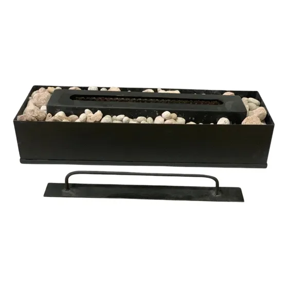Fogonero De Hierro Rectangular - Quemador De Bioetanol -50cm