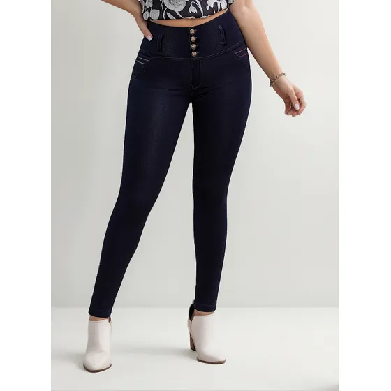 Jeans Seul Tyt Colombianos Azul Petróleo Push Up Tiro Alto