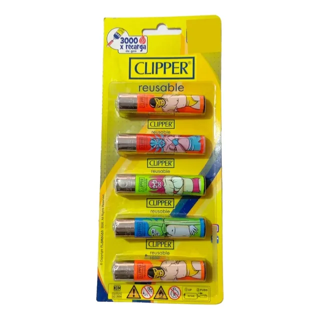 Encendedor Clipper Recargable Colección Lucha Libre