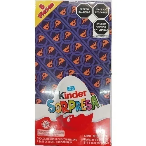 Kinder Sorpresa 8 Huevos Chocolate Con Leche Hot Wheels 160g