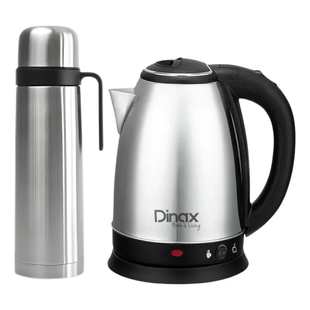 Combo Pava Electrica Jarra 1.8l Y Termo 1lt Acero Inoxidable