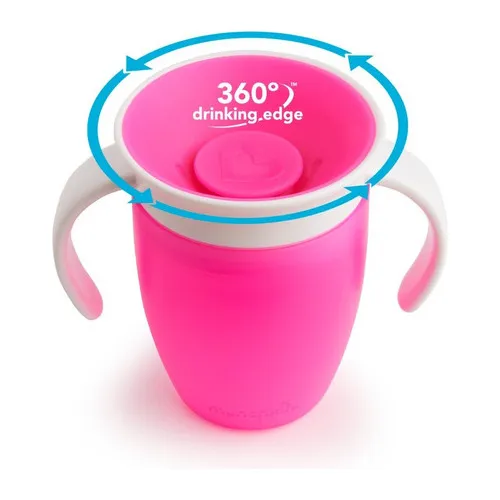 Vaso Antiderrame 360 Munchkin Con Asas 6+ Meses Rosa