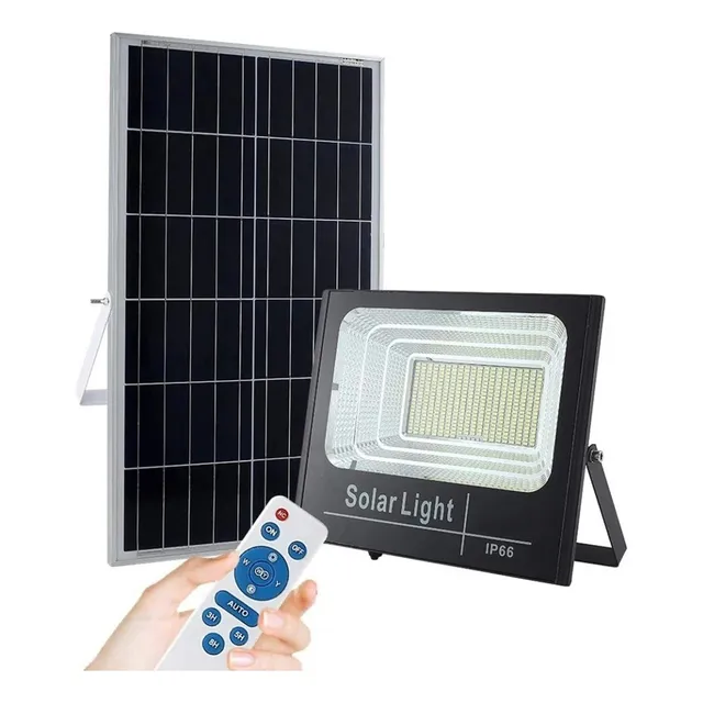 Reflector Solar 200w Luces De Inundación Led 20000 Lumenes Carcasa Negro Luz Blanco Cálido