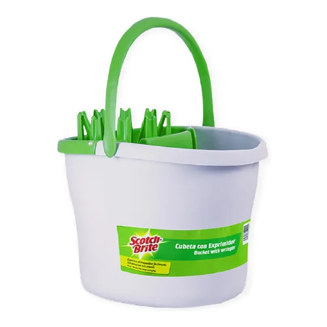 Cubeta Con Exprimidor Scotch Brite 10 L Color Blanca