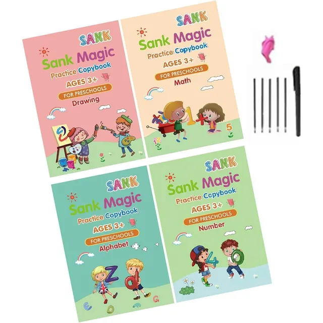Set Libro De Caligrafía Sank Magic De Pintura Mágica Niños