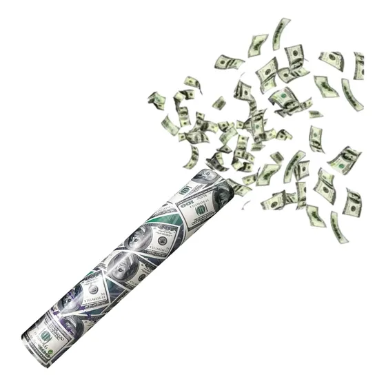 Tubo Cañón Lanza Confeti Dólar Para Celebraciones