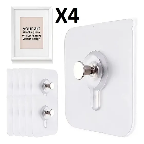 Ganchos De Pared Adhesivos Pack 4 No Mas Clavos M146