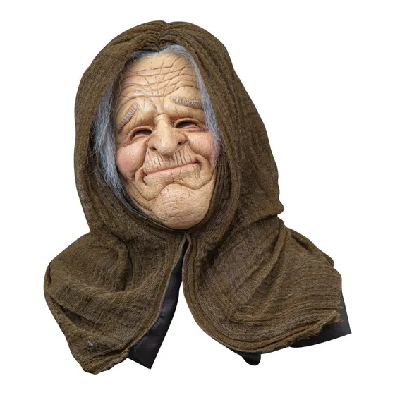 Máscara De Abuela Viejtia Grandma Hood Divertida Latex Color Beige Abueita