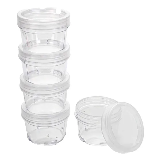 Envase De Plástico, Tapa Rosca Apilables 65ml 10 Pzas