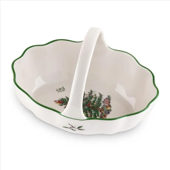Spode Cesta Mango Arbol Navidad Frutero Centro Mesa Para 6 