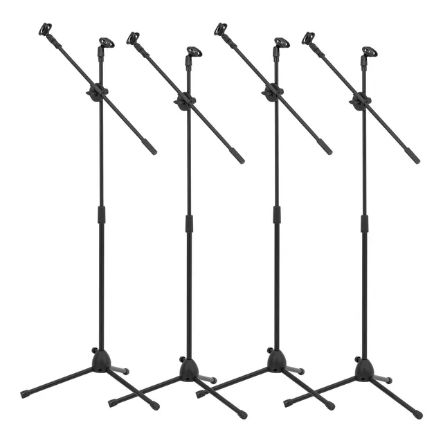 Pedestal Para Micrófono Doble Boom Atril Profesional Set 4pz