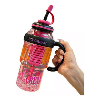 Botella Taza Ice Cream 1.3 Litros Ice Cream Con Popote Botella Taza Ice Cream 1.3 Litros Ice Cream Con Popote