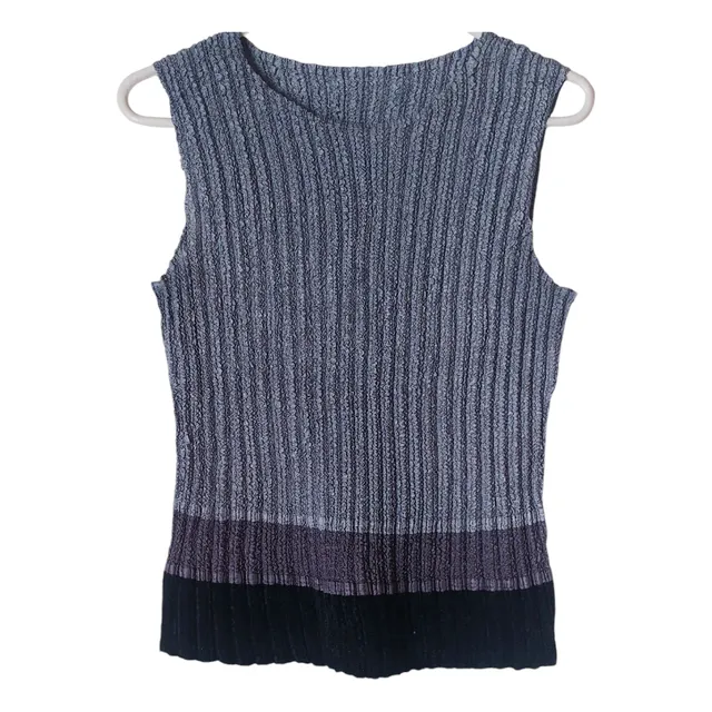 Blusa Sin Mangas Gris Tela Crepé Damas Cómoda Bonita Talla M